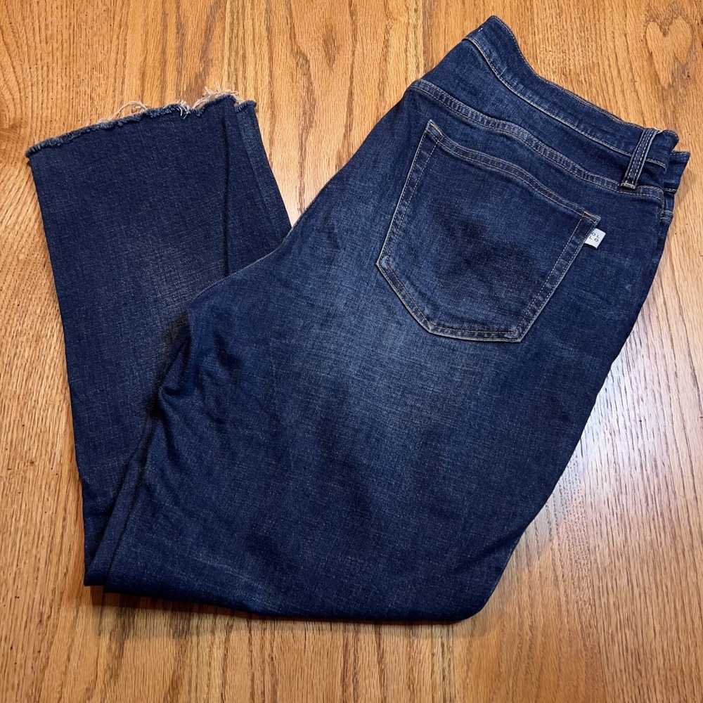 Oliver Logan Jeans Crosby Relaxed Taper Slow Denim Women 38X26‎ (Tag 34) Raw Hem